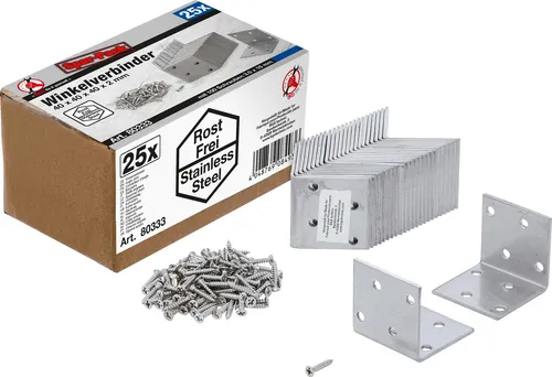 BGS Do It Yourself Winkelverbinder | rostfrei | 40 x 40 x 40 mm | Spar-Pack |...