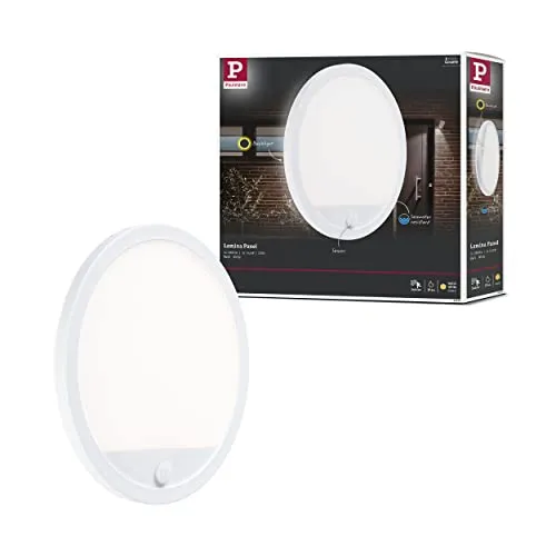 Paulmann 94662 LED Außenleuchte Panel Lamina - Rundes Lichtpanel mit Bewegungsmelder, warmweißes Licht für sichere Außenbereiche