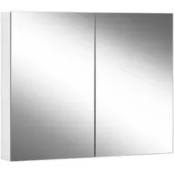 Schneider EASY Spiegelschrank, ohne Beleuchtung, 2 Türen, Bandung links u. rechts, 895x120x700mm, 177.090.01.02, Ausführung: CH-Norm/Steckdose links und rechts unten an Seitenwand