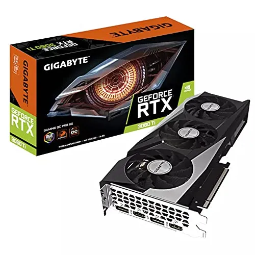 Gigabyte GeForce RTX 3060 Ti Gaming OC Pro LHR (8 GB) - Grafikkarte mit 8 GB VRAM, ideal für Gaming-Enthusiasten und bietet beeindruckende Leistung bei 1440p Auflösung.