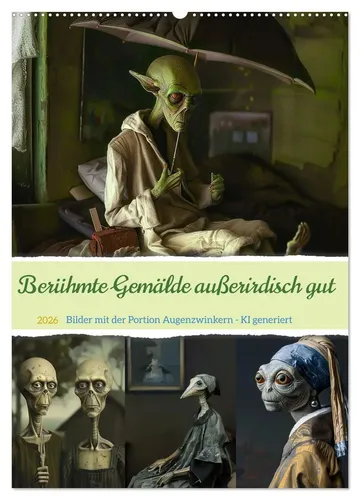 Cathrin Illgen | Berühmte Gemälde außerirdisch gut - Wandkalender 2026 - Entdecken Sie die faszinierende Verbindung von klassischer Kunst und Science-Fiction in diesem einzigartigen Wandkalender. Ideal für Kunstliebhaber und eine kreative Bereicherung für jeden Raum.