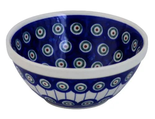 Unbekannt Orginal Bunzlauer Keramik 500ml Schüssel Schale Ø14.9cm Dessertschale Müslischüssel Kompttschale [Form 1] dickwandig und robust im Dekor 8