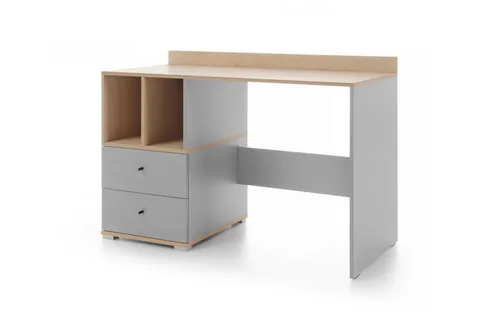 Deine Möbel 24 Kinderschreibtisch OLAF 05 - 120 cm - Moderner Kinderschreibtisch der OLAF Kollektion mit 2 Schubladen für optimalen Stauraum. Ideal für Kinderzimmer oder Jugendzimmer in Grau/Eiche. Einfache Montage garantiert!
