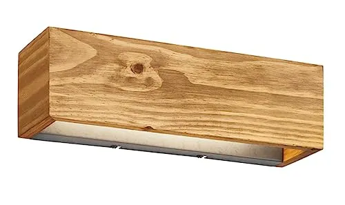 Trio Leuchten LED Wandleuchte Brad 223790130 - Stilvolle Wandleuchte aus Metall und Holz mit energiesparender 13,5 Watt LED. Inklusive Switch Dimmer für individuelle Helligkeitseinstellungen – ideal für stimmungsvolle Beleuchtung!
