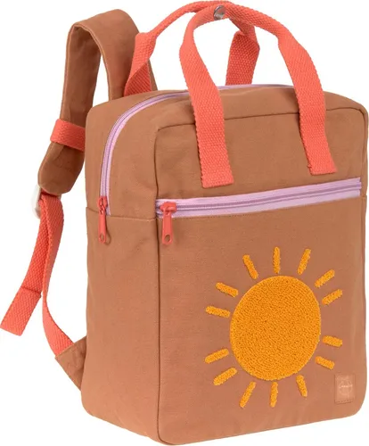 Little One & Me Square Backpack Small caramel - Stylischer Schulranzen mit 10,5 cm Breite und 340 g Gewicht, perfekt für kleine Abenteurer und deren Spielzeug.