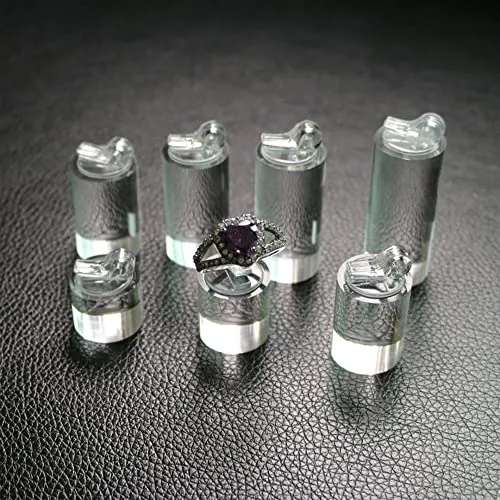 CENPEK Würfelförmiger Acryl-Präsentationsständer für Schmuck, Ringe, Ohrringe, Aufsteheinheit, Vitrine, transparent, 7 Stück