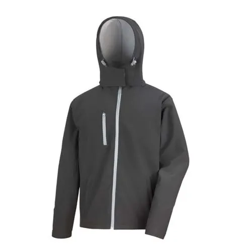 Result R230M Core Tx Performance Softshell-Jacke mit Kapuze, Schwarz/Grau, Größe XL