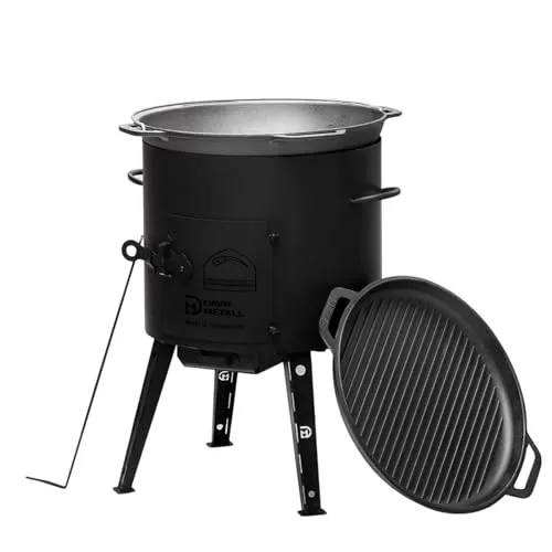 Ø36 Uchag Campingofen 8L Gusseisen Kazan mit Grillpfanne