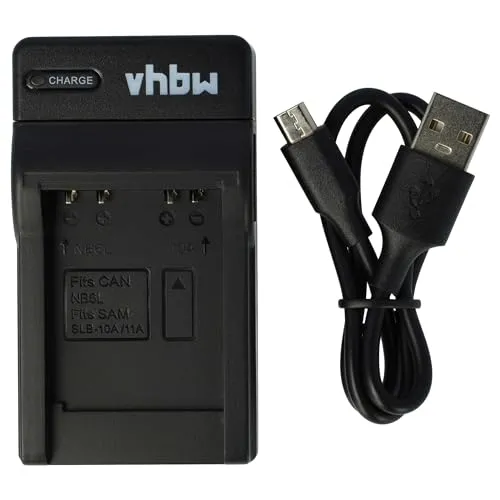 vhbw USB-C Ladegerät kompatibel mit Canon Powershot D10, D20, S120, S90, S95, SD770is, SX170 is, SX170IS, SX240 HS, SX240HS für Kamera - Ladeschale + USB-C Kabel Ladeanzeige