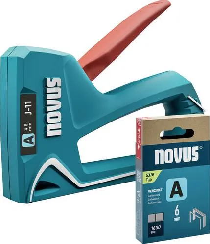 Novus Tools J-11 030-0455 Handtacker Klammernlänge 4 - 8mm in blau von Novus Tools