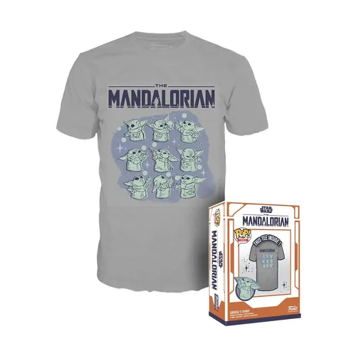 Funko Boxed Pop! Tees: Star Wars: The Mandalorian - Grogu On Ship - T-Shirt -