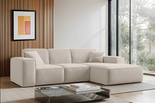 Kaiser Möbel Ecksofa L-Form Siena Stoff Maloy Beige Rechts von Kaiser Möbel