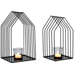 Marrakesch Teelichthalter 2er Set Carlon Schwarz - Teelichthalter im skandinavischen Design aus hochwertigem Metall mit elegantem Glaseinsatz. Ideal für jede Einrichtung, sorgt für eine entspannende Atmosphäre und ist perfekt als Geschenk für besondere Anlässe.