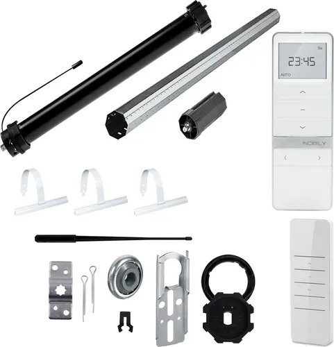Komplett-Set | PR5 30/15-60 inkl. Funk Timer Exquisit Handsender | 30Nm = Zugkraft bis 75Kg | 60mm Achtkant Welle | Wellenlänge 275 | Rolladenmotor, Rolladenantrieb