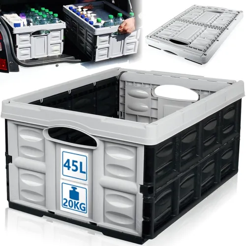 Klappbox 45L faltbarer bis 20kg Faltbox Klappkiste Einkaufs Klapp Korb Kiste