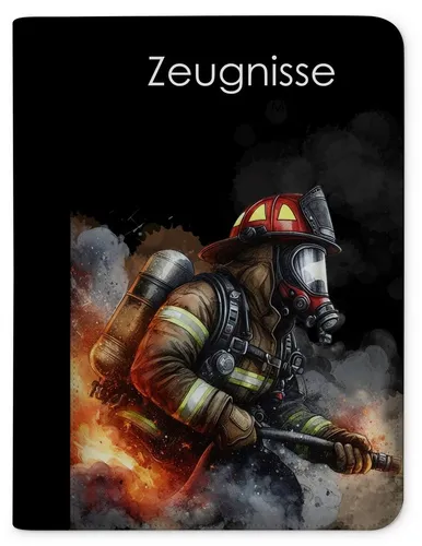CreaDesign Schreibmappe Kinder Zeugnismappe, Dokumentenmappe, Ordner A4, Feuerwehr Junge (1-St)