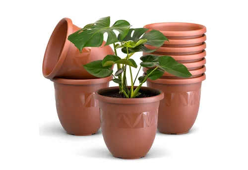 Plastard Pflanzkübel 3er, 5er, 10er Sets, Blumentop, Übertopf, Pflanztopf 15 - 40 cm (10 St), frostbeständig, UV-beständig, witterungsbeständig, langlebig