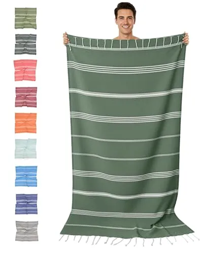 furora HOLIDAY Saunatuch 100x200 cm - Dunkelgrün - Saunahandtuch aus 100% Bio-Baumwolle, besonders groß und saugfähig, ideal für Sauna und Strand.