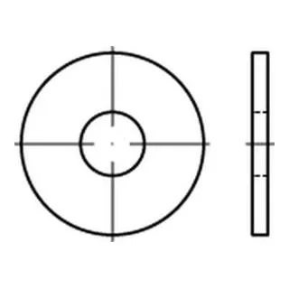 Scheibe DIN 9021/ISO 7093 22x60x4mm Stahl blank, 100 Stück - Unterlegscheiben aus hochwertigem Stahl, ideal für sichere Verbindungen und optimale Lastverteilung, 100 Stück im praktischen Set.