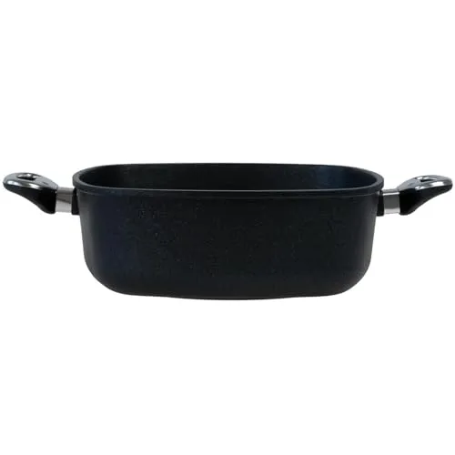 BAF Bräter Induktion 28x28 cm - eckige Aluguss Braten- und Schmorpfanne mit Antihaftbeschichtung, 10 cm hoher Rand - für alle Herdarten geeignet - Made in Germany