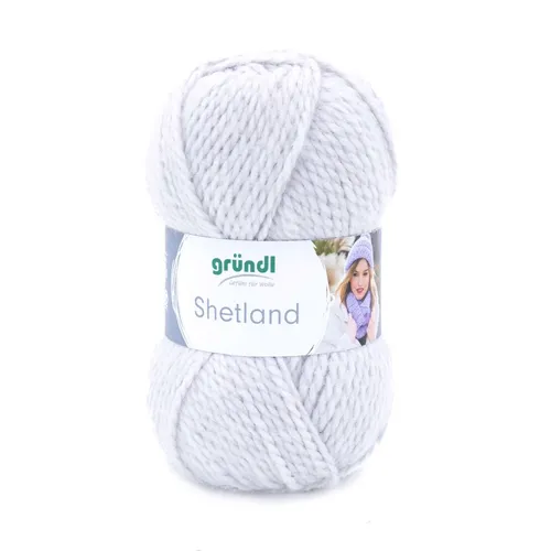 Gründl Wolle Shetland 100 g hellgrau melange