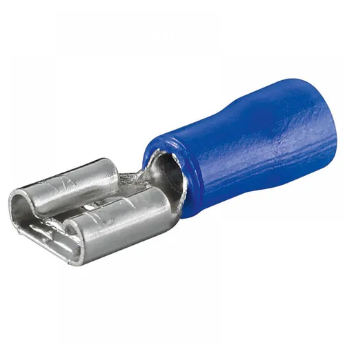Flachstecker, weiblich, 6,3mm, blau