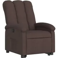 vidaXL Relaxsessel mit Aufstehhilfe Dunkelbraun Stoff - Bequemer Sessel mit elektrischer Aufstehhilfe, ideal für Senioren. Manuelle Liegefunktion und dicke Polsterung für höchsten Komfort.