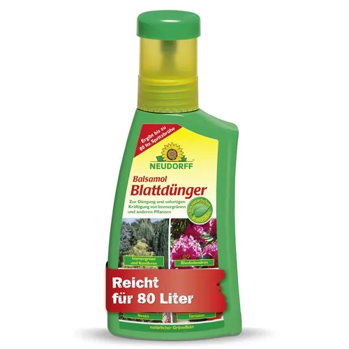 Neudorff Balsamol Blattdünger – Zur Düngung und sofortigen Kräftigung von geschwächten Koniferen, Rosen, Tomaten und anderen Pflanzen, 250 ml