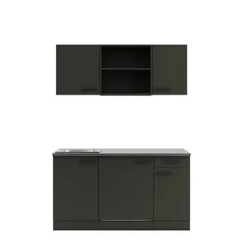 Optifit Singleküche Madrid420 150 cm anthrazit matt