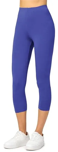 Merry Style Damen Leggings 3/4 Capri Leggings aus Viskose MS10-144 (Kobalt, XS)