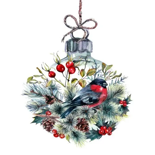 Servietten My Winter Friend Vogel Weihnachtskugel Tiere Advent Deko 33x33cm 20