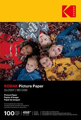 KODAK Fine Art Paper - Mattes Fotopapier, 50 Blatt, 180 g/m², Format A6 (10x15 cm), Tintenstrahldruck, Glatte Oberfläche, Premium-Qualität für Ihre Erinnerungen