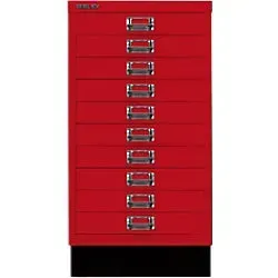 Bisley Schubladenschrank MultiDrawer, rot, 10 Schübe - Schubladenboxen mit 10 leichtgängigen Schüben, ideal für Büro und Werkstatt. Robustes Metall, perfekte A3-Größe und 5 Jahre Garantie!