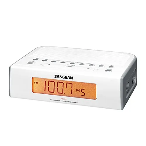 Sangean RCR-5 Uhrenradio - UKW/MW Tuner mit LCD-Display, bietet präzise Zeitansage und USB-Anschluss für zusätzlichen Komfort.