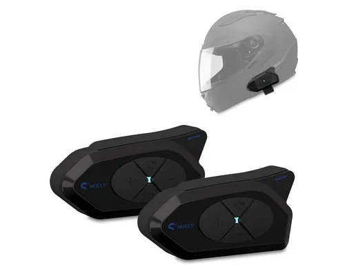 Tourtecs Funkgerät GoCom4 - 2x Intercom Motorrad Bluetooth System - Funkgerät für Motorradfahrer, IP65 wasserdicht, verbindet bis zu 4 Fahrer für klare Kommunikation bis 1500m, mit Noise-Cancelling und 15h Sprechzeit.