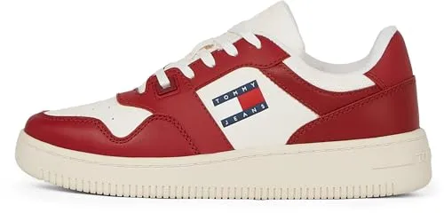 Tommy Jeans Damen Chunky Sole Sneaker, Rot (Magma Red) – Stilvolles Design - Damen-Sneaker mit hochwertigem Leder, optimaler Passform und ideal für jeden Anlass – für ein angenehmes Tragegefühl den ganzen Tag.
