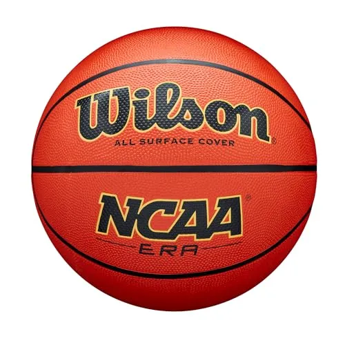 Wilson NCAA Era Basketball, Performance Shield, Anpassbare Funktionalität, Allzweck-Oberfläche, Farbe: Braun, Größe: 5