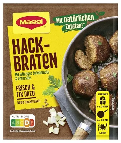 MAGGI Fix für Hackbraten, 1er Pack (70g) | Schnelle Würzmischung für köstlichen Braten