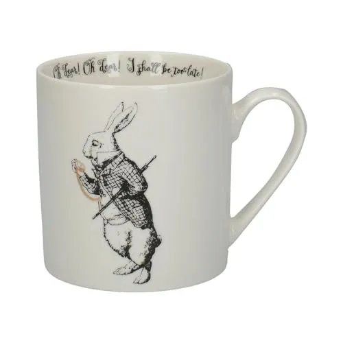V&A Alice im Wunderland Tasse in Geschenkbox, White Rabbit'', feines Porzellan, weiß, 350 ml
