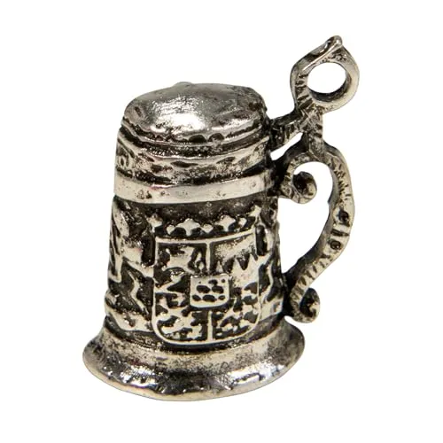 Alpenflüstern Ansteck-Pin Bierkrug - Trachten-Anstecker, Trachtenschmuck für Damen und Herren (antik-silber-farben) API136