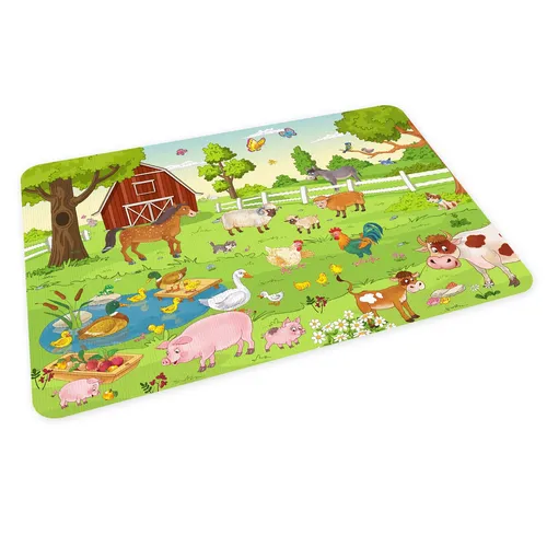stabiles Vinyl Tischset Bauernhof Kinder Platzset abwaschbar