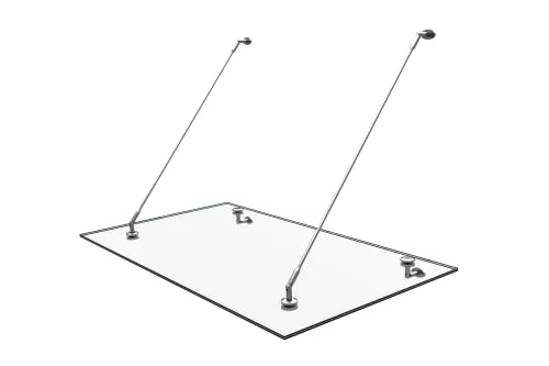 Mai & Mai Glasvordach Überdachung Transparenter VSG mit SGP Folie Vordach Edelstahl Wandhalterung Regenschutz Eingangsbereich 90x160cm VDG02K