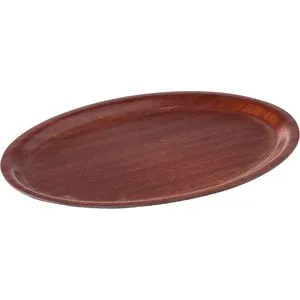 Hendi Serviertablett Woodform 507933 oval, 29x21cm, aus Kunststoff, rutschfest, braun