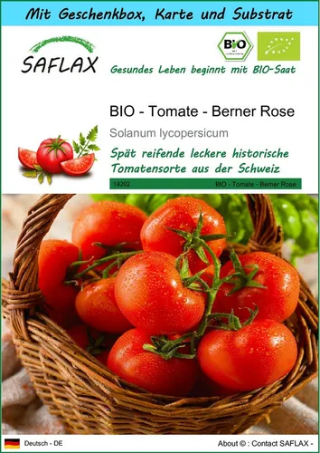 SAFLAX Gemüsesamen SAFLAX - Geschenkset - BIO - Tomate - Berner Rose