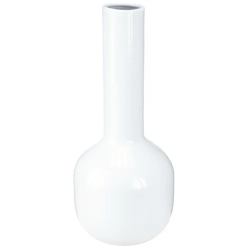 Moderne Cremeweiß Metallvase Ø10,5cm H25,5cm Deko