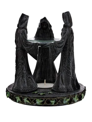 Nemesis Now Oil Burner 16cm Grey - Duftlampe aus feinstem Kunstharz, handbemalt und mit dem Motiv der dreifaltigen Göttin – ideal für stimmungsvolle Aromatherapie.