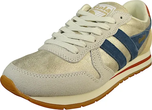 Gola Damen Low Sneaker Daytona Blaze CLB338 Goldfarben - Sneaker im Retro-Stil der 90er Jahre mit auffälligen Farbkombinationen und optimalem Komfort durch EVA-Zwischensohle. Ideal für sportliche Looks und lässige Outfits.