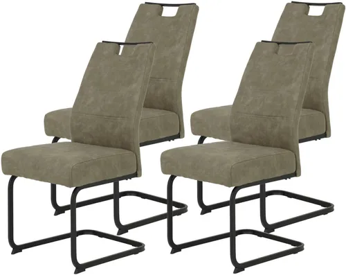 Freischwinger HELA, Vintage Schlamm, Schwarz in braun von Hela