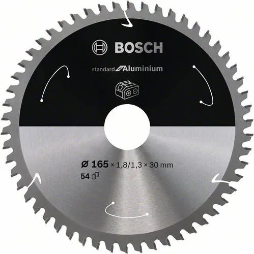 Bosch Kreissägeblatt 165 x 30mm mit 54 Zähnen - Metallkreissägeblatt für Aluminium, optimiert für saubere Schnitte und präzise Ergebnisse, geeignet für Akkusägen und Nichteisenmetalle.