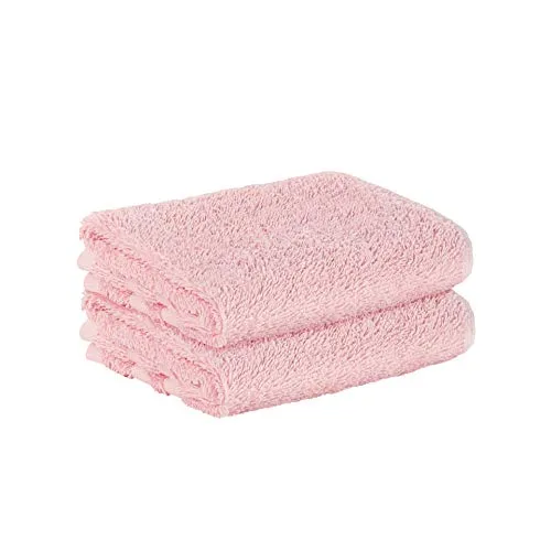 StickandShine 2er SET Premium Frottee Gästehandtuch 30x50 cm in zartrosa in 500g/m² aus 100% Baumwolle
